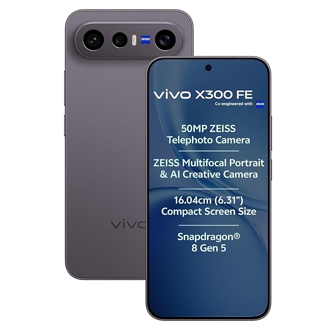 vivo X300 FE 5G (Noir Black, 12GB RAM, 256GB Storage) with No Cost EMI/Additional Exchange Offers